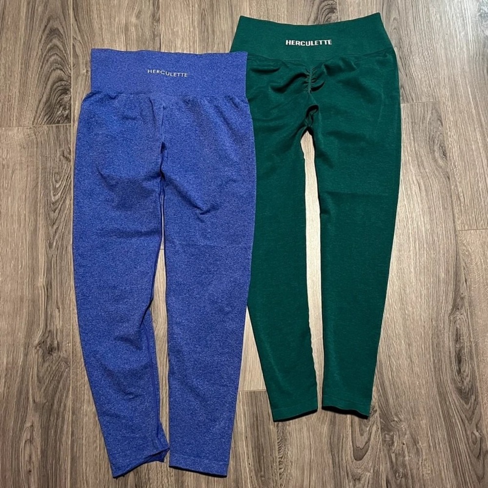 Herculette Set of 2 Purple Green Women's Leggings